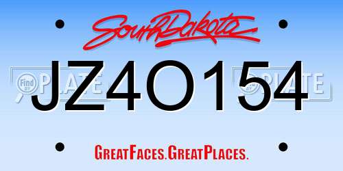 JZ4O154 South Dakota License Plate