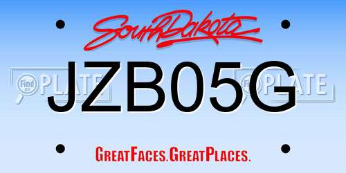 JZB05G South Dakota License Plate