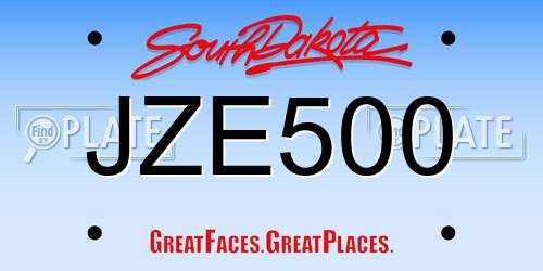 JZE500 South Dakota License Plate