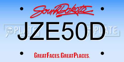 JZE50D South Dakota License Plate