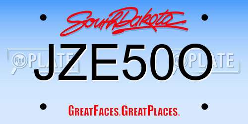 JZE50O South Dakota License Plate
