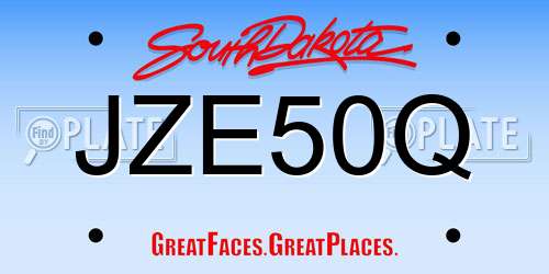 JZE50Q South Dakota License Plate
