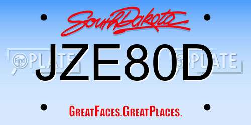 JZE80D South Dakota License Plate