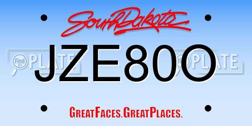 JZE80O South Dakota License Plate