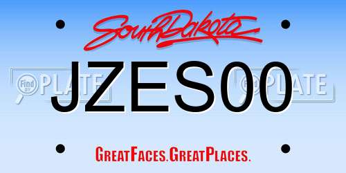 JZES00 South Dakota License Plate