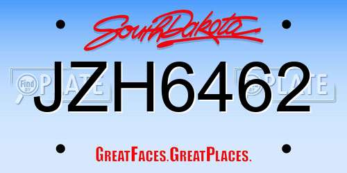 JZH6462 South Dakota License Plate