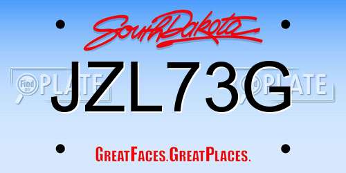JZL73G South Dakota License Plate