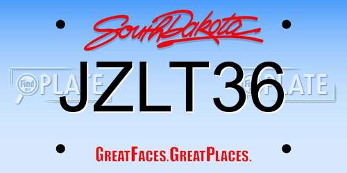 JZLT36 South Dakota License Plate