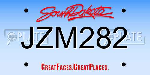 JZM282 South Dakota License Plate