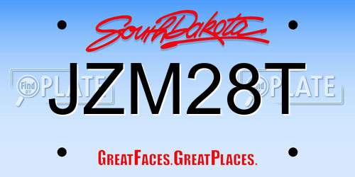 JZM28T South Dakota License Plate