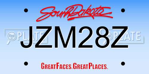 JZM28Z South Dakota License Plate