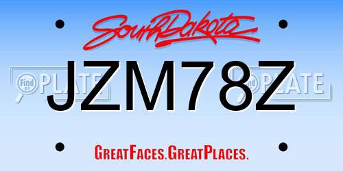 JZM78Z South Dakota License Plate