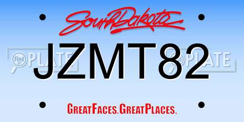 JZMT82 South Dakota License Plate