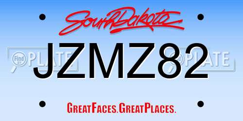 JZMZ82 South Dakota License Plate
