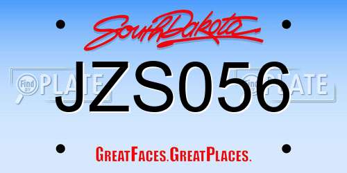 JZS056 South Dakota License Plate