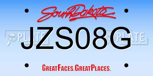 JZS08G South Dakota License Plate