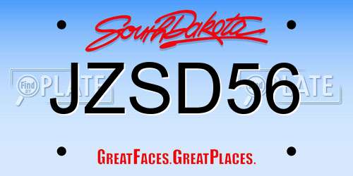 JZSD56 South Dakota License Plate