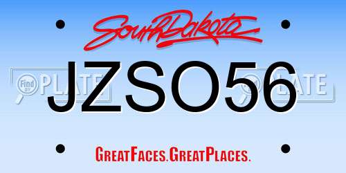 JZSO56 South Dakota License Plate