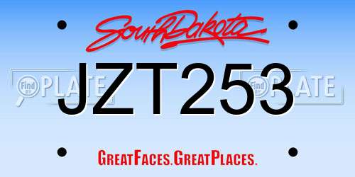 JZT253 South Dakota License Plate