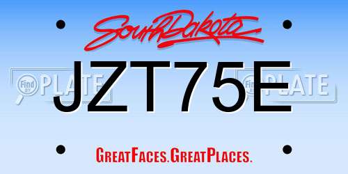 JZT75E South Dakota License Plate