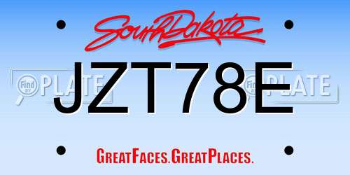 JZT78E South Dakota License Plate