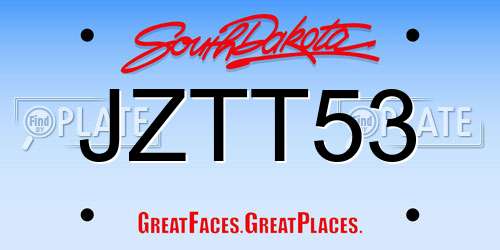 JZTT53 South Dakota License Plate