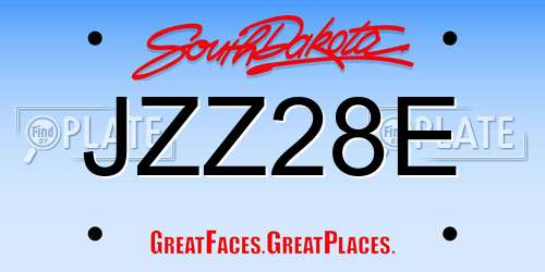 JZZ28E South Dakota License Plate