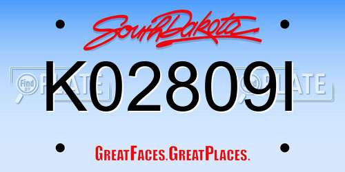 K02809I South Dakota License Plate