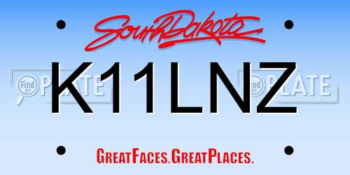 K11LNZ South Dakota License Plate