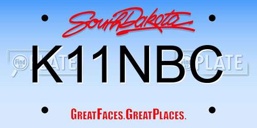 K11NBC South Dakota License Plate