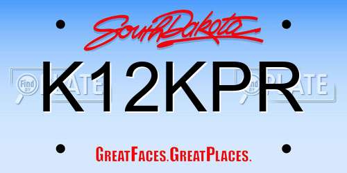 K12KPR South Dakota License Plate