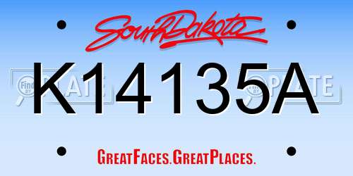 K14135A South Dakota License Plate
