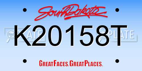 K20158T South Dakota License Plate