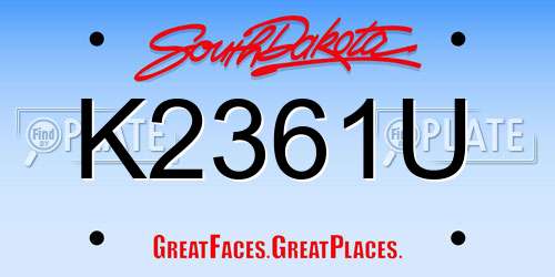 K2361U South Dakota License Plate