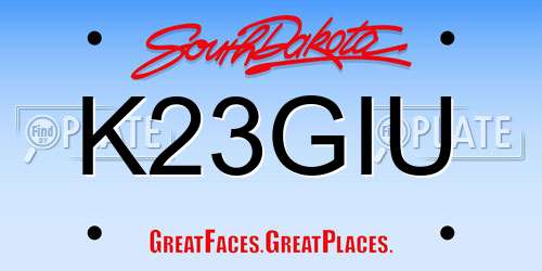 K23GIU South Dakota License Plate