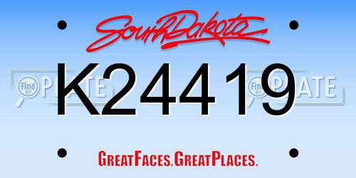 K24419 South Dakota License Plate
