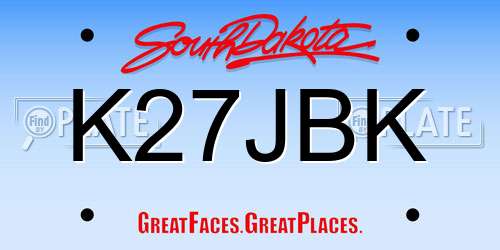 K27JBK South Dakota License Plate