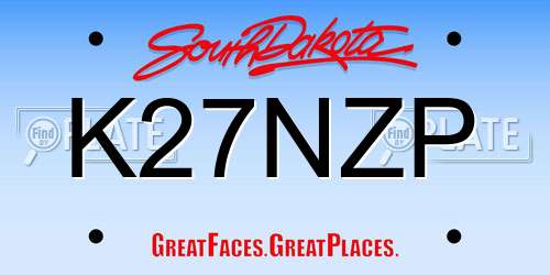 K27NZP South Dakota License Plate