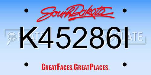K45286I South Dakota License Plate