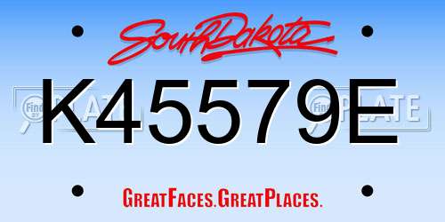 K45579E South Dakota License Plate