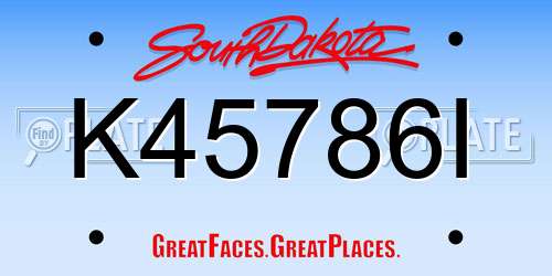 K45786I South Dakota License Plate