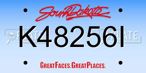 K48256I South Dakota License Plate