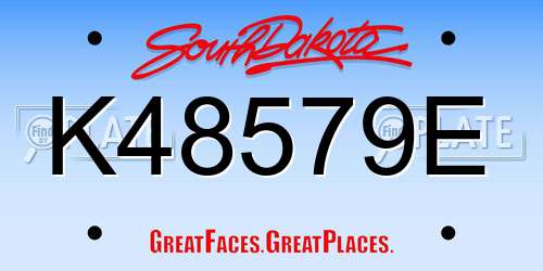 K48579E South Dakota License Plate