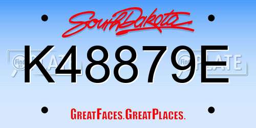 K48879E South Dakota License Plate