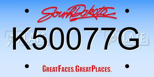 K50077G South Dakota License Plate