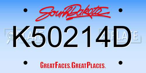 K50214D South Dakota License Plate