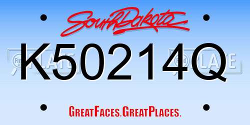 K50214Q South Dakota License Plate