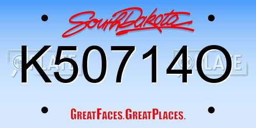 K50714O South Dakota License Plate