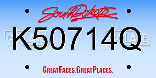 K50714Q South Dakota License Plate