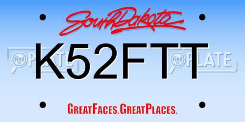 K52FTT South Dakota License Plate